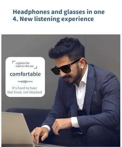 Black Smart Glasses with Built-in Headphones - photo 3