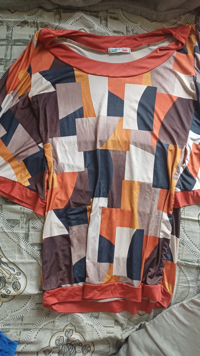Women's Abstract Print Blouse Made in Italy