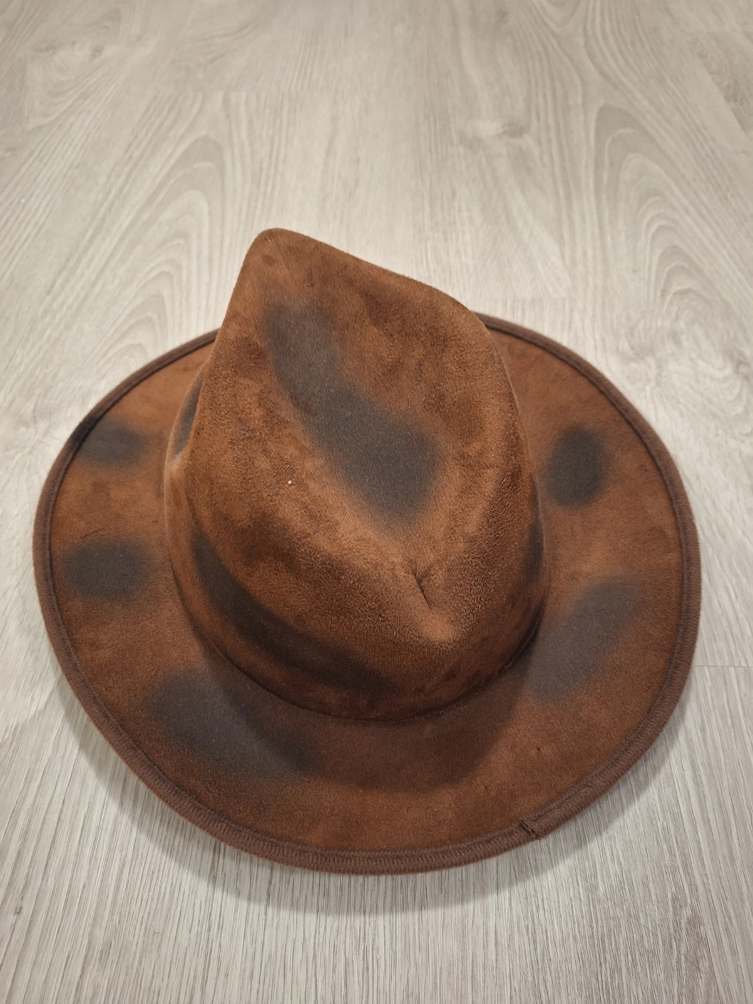 Brown Suede Fedora Hat