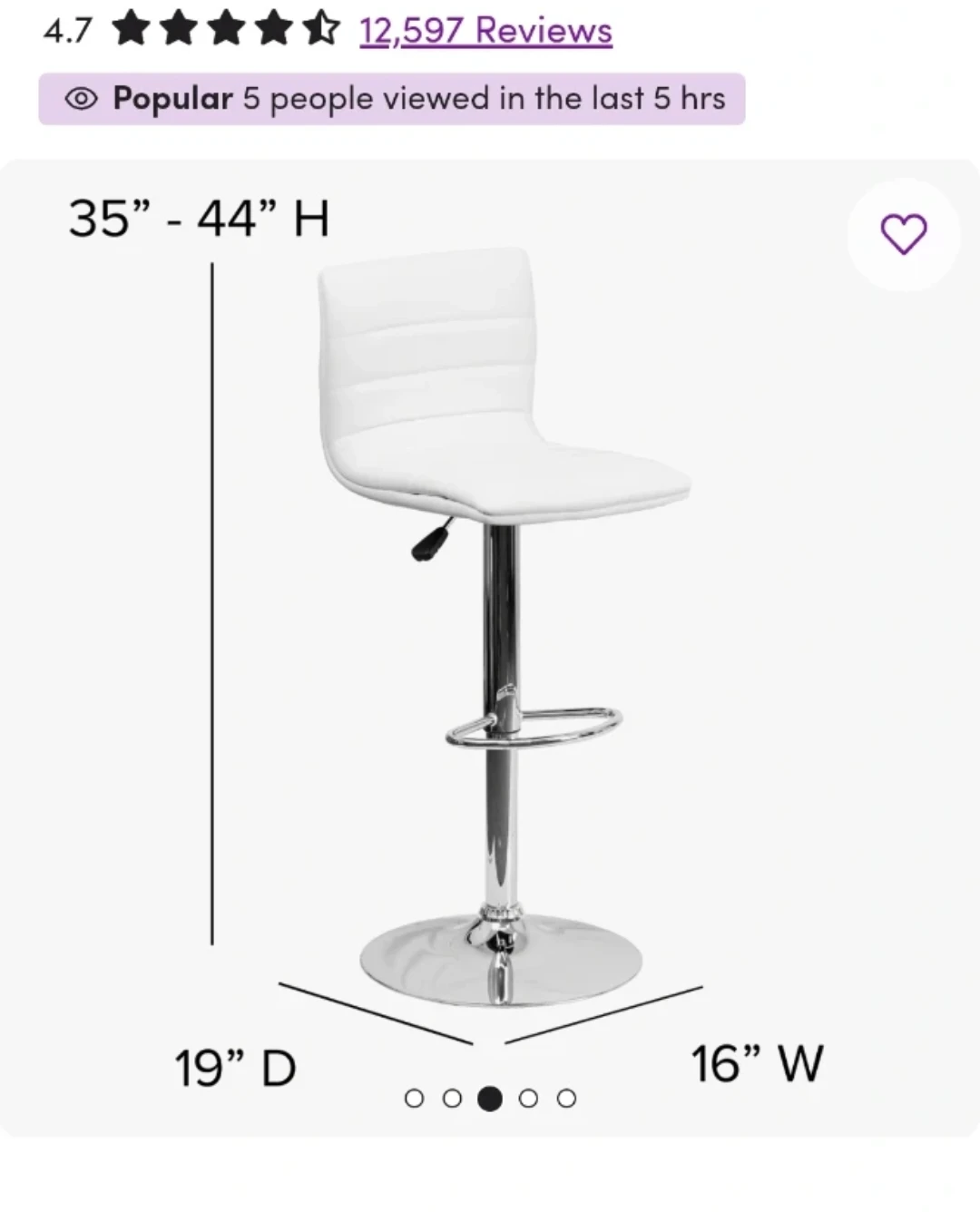Clift Modern Adjustable Height Barstool with Footrest - photo 2