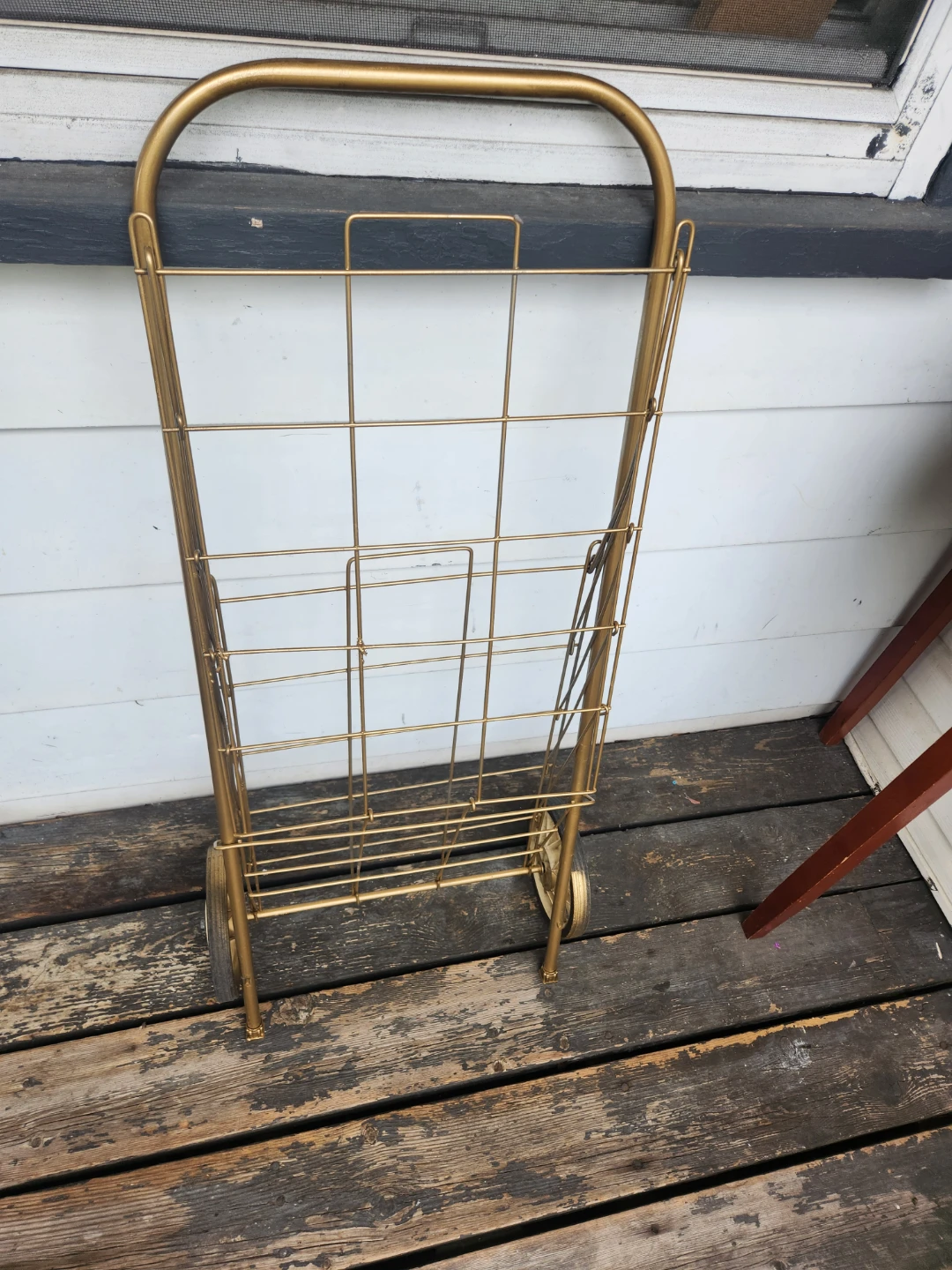 Vintage Gold Metal Shopping Cart