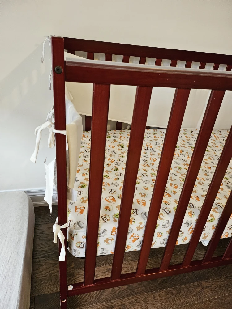 Baby Crib with Woodland Animal Sheet and Bumper Pads - photo 3