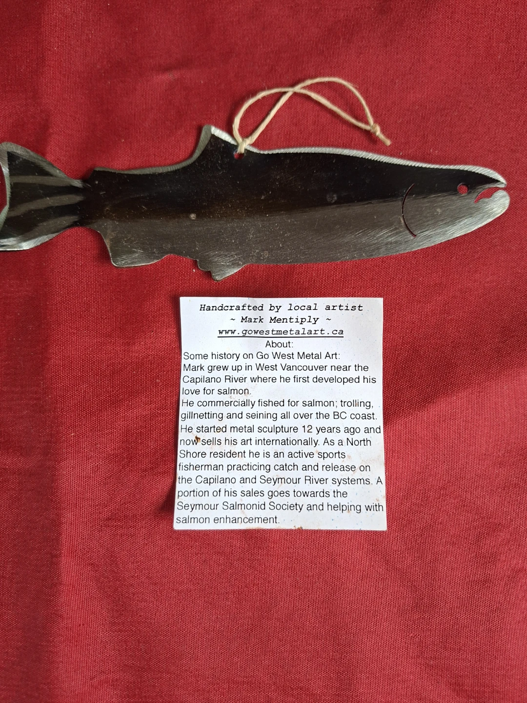 Handcrafted Metal Salmon Ornament by Mark Mentiplay