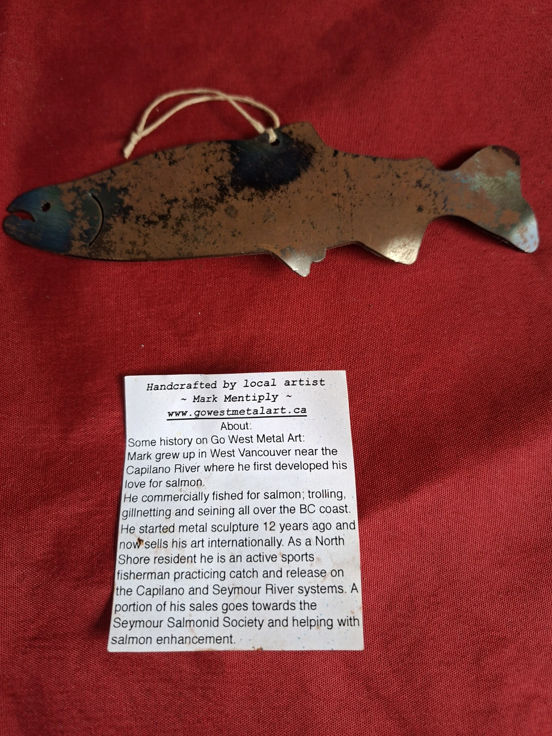 Handcrafted Metal Salmon Ornament by Mark Mentiplay - photo 2