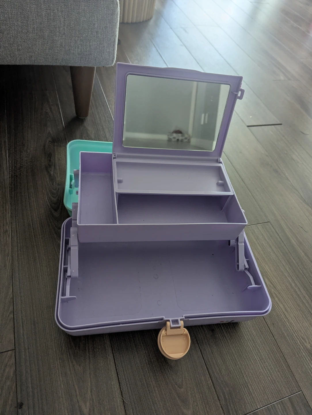 Caboodles On-The-Go Girl Makeup Case - Mint/Purple - Like New - photo 4