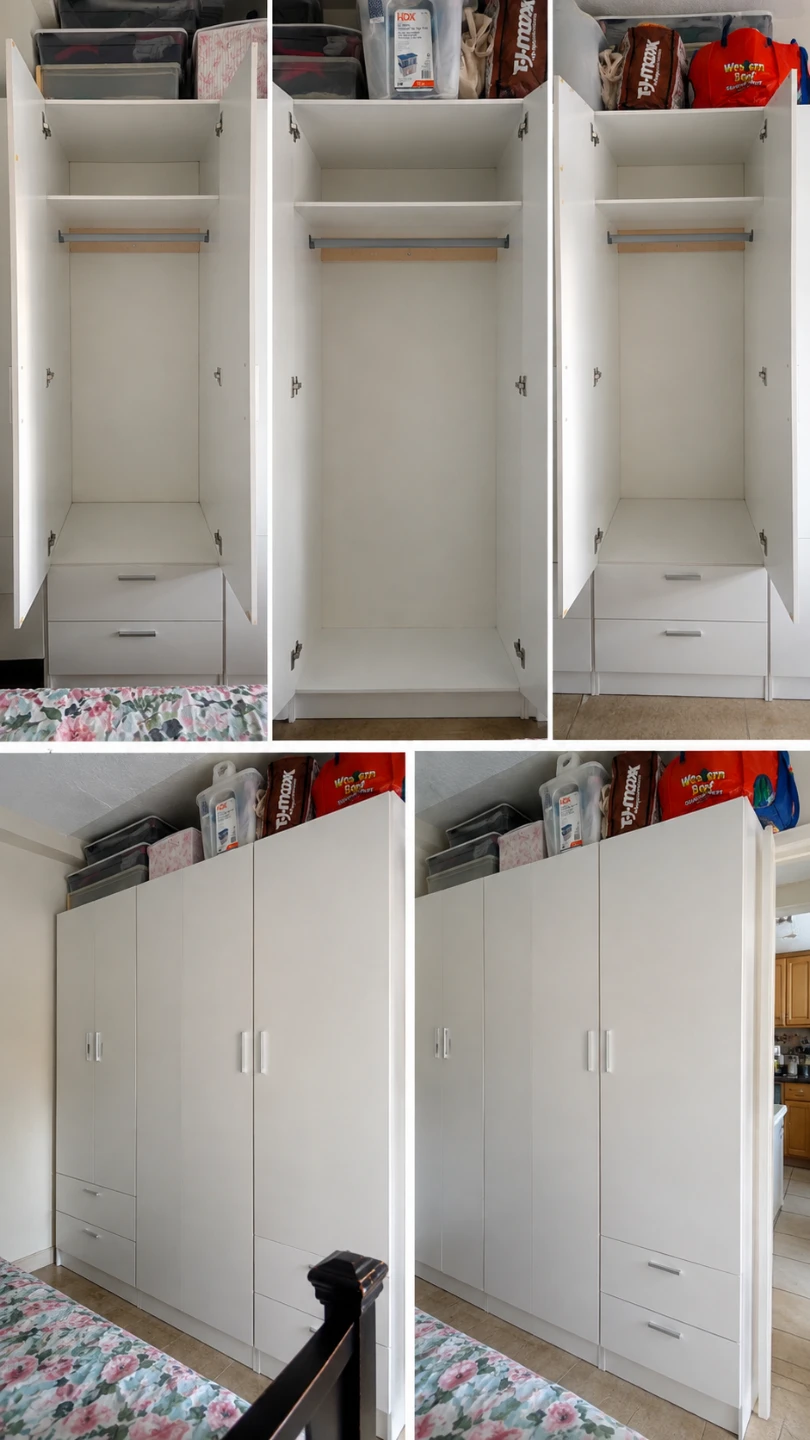 White Wardrobe with Drawers - photo 3