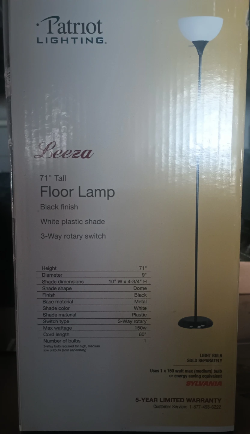 Patriot Lighting 71" Tall Floor Lamp - Black