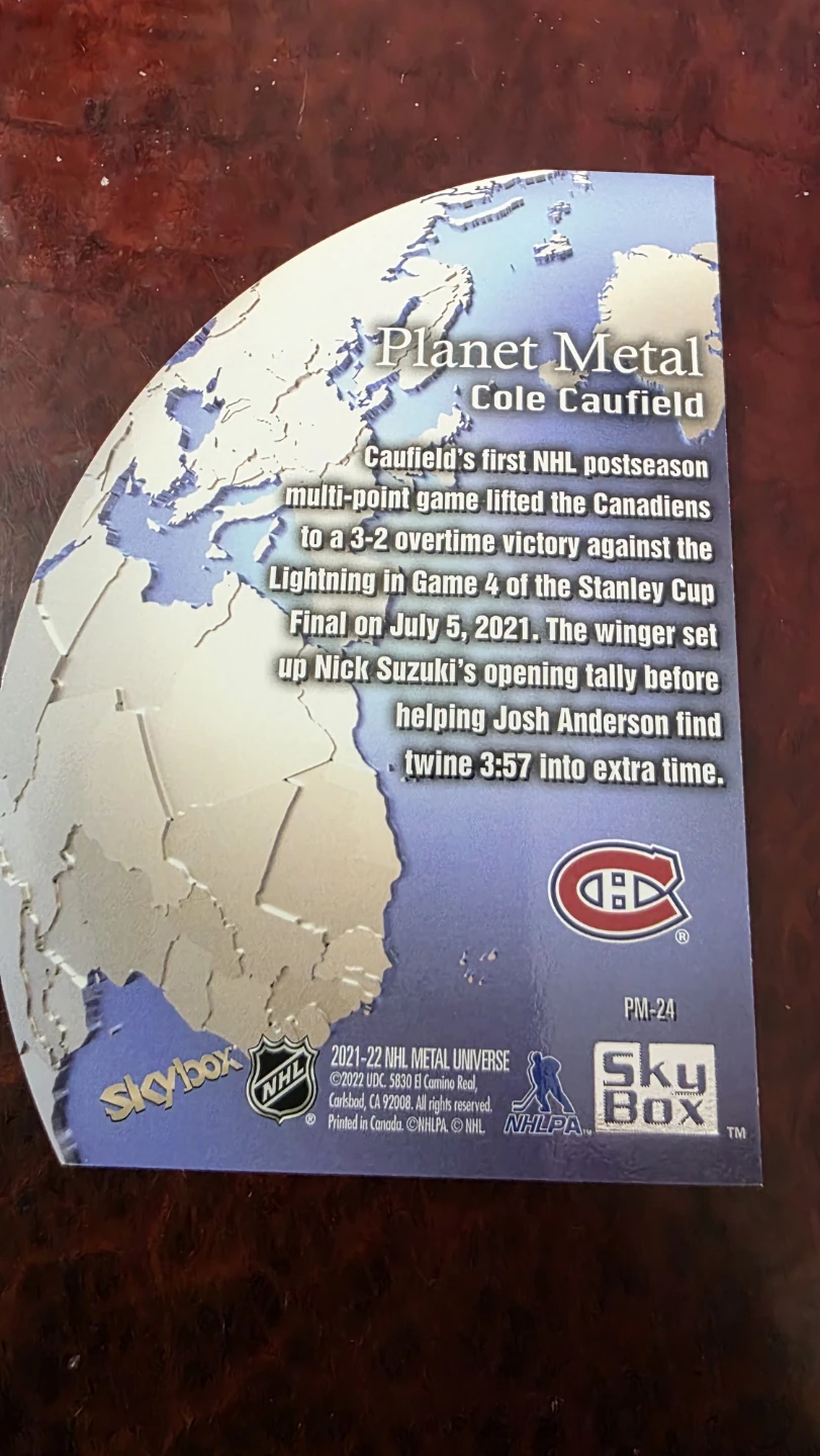 2021-22 NHL Metal Universe Cole Caufield Hockey Card - photo 2