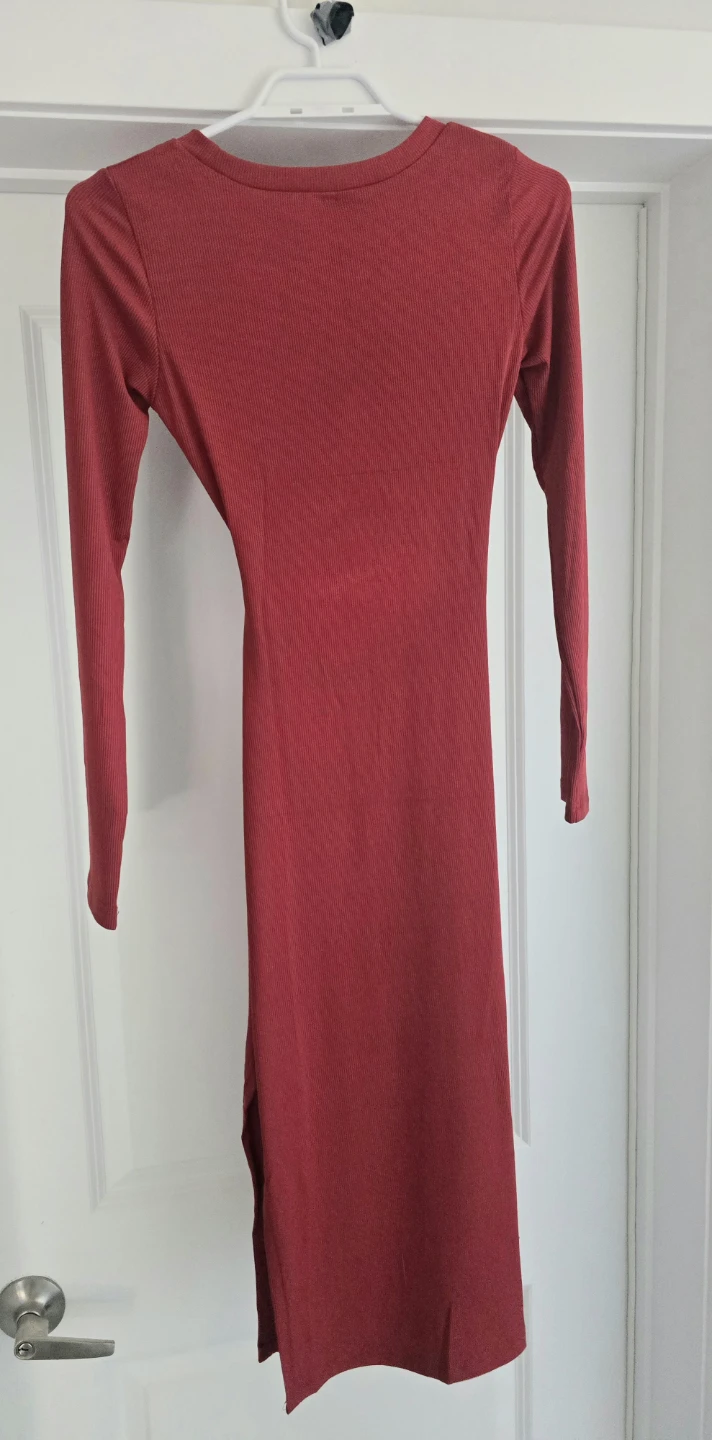 CUPTACC Long Sleeve Red Cutout Maxi Dress - photo 3