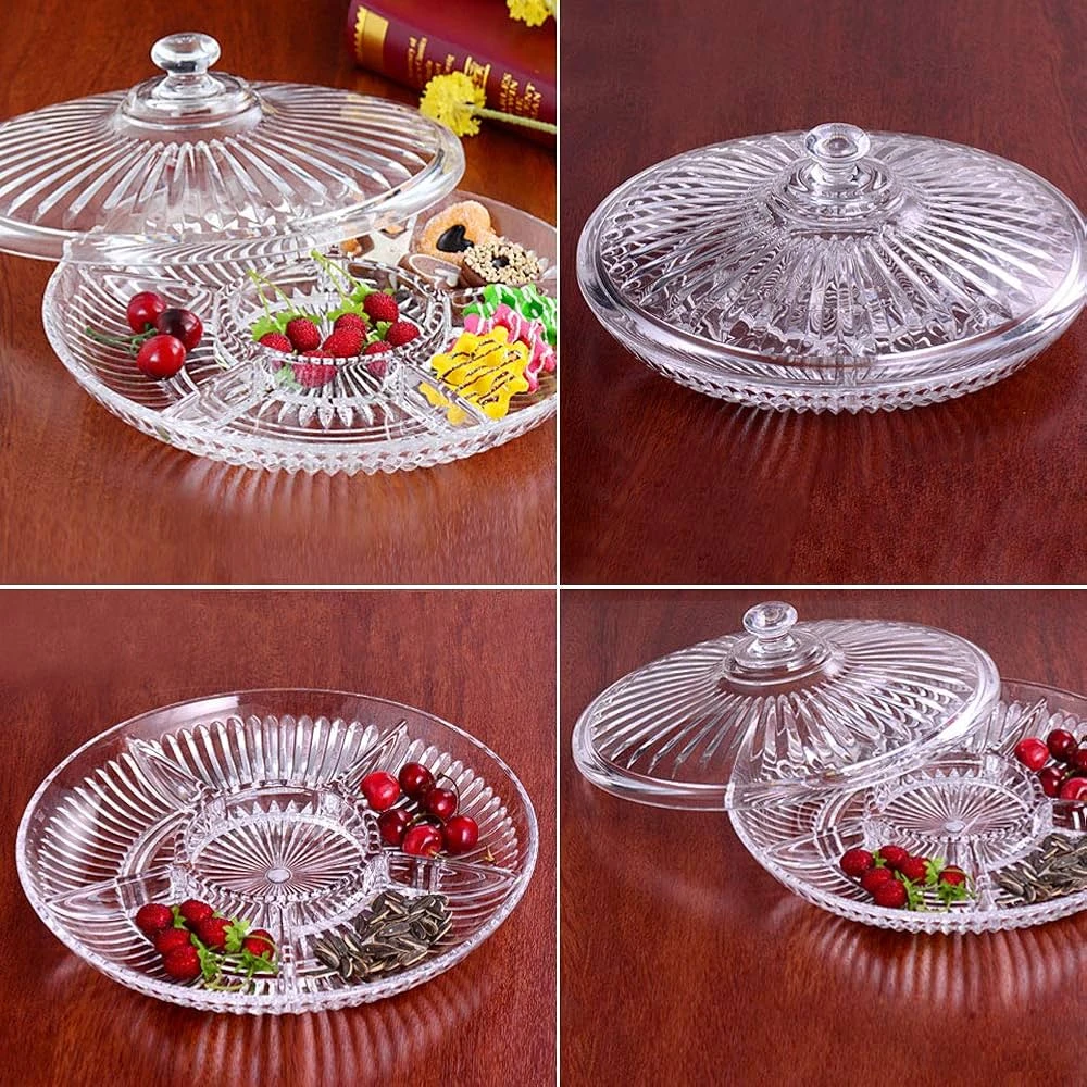 Acrylic Candy Dishes with Divided Sections and Lid - photo 2