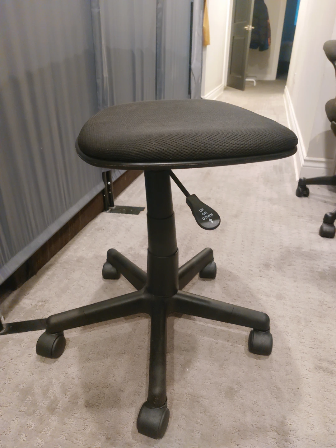 Black Adjustable Rolling Stool - photo 4