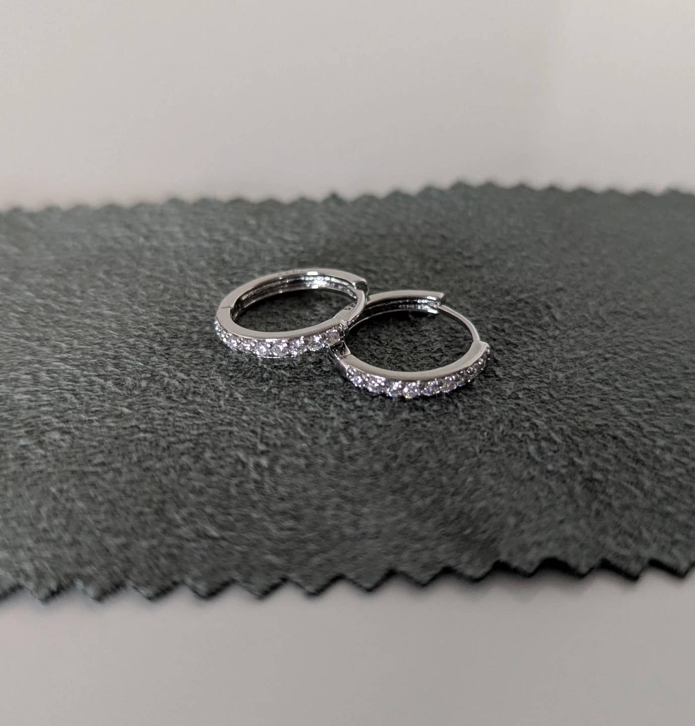 Sparkling 925 Sterling Silver Cubic Zirconia Hoop Earrings