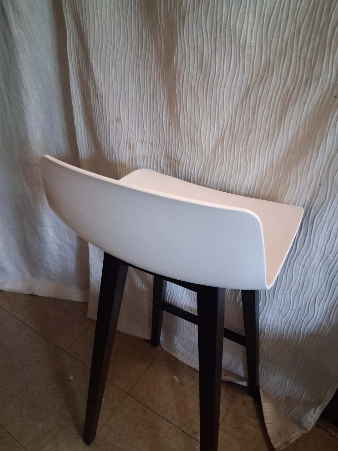 White Bar Stool with Black Legs - photo 3