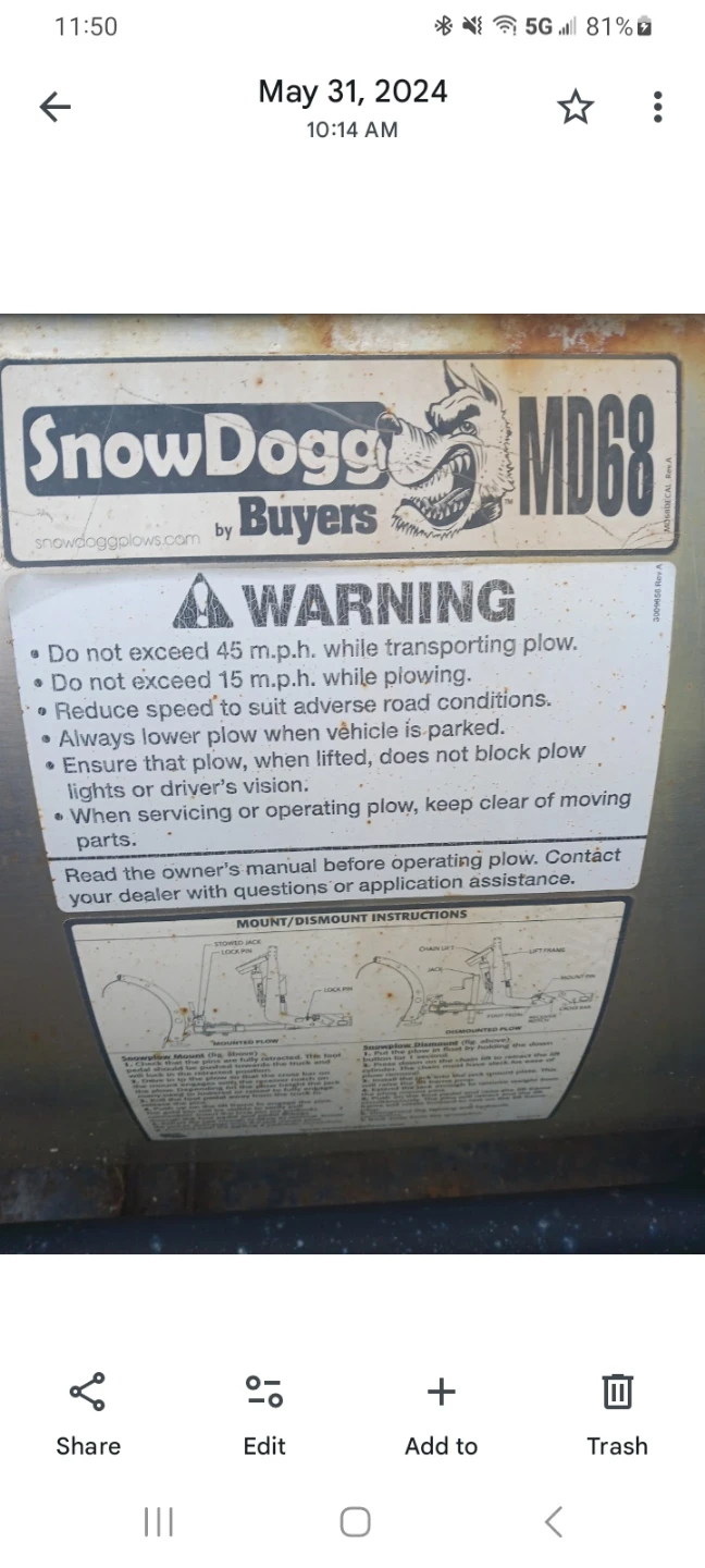 Snow Dogggy MD68 Plow - photo 2