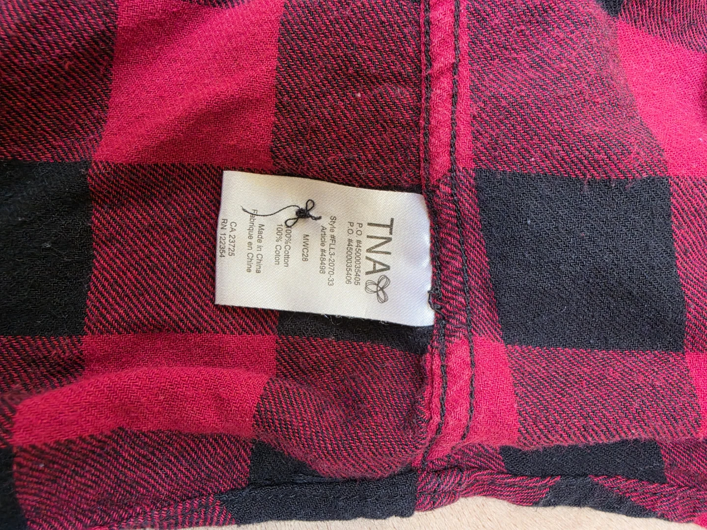 TNA Plaid Flannel Button-Up Shirt with Hood - photo 3