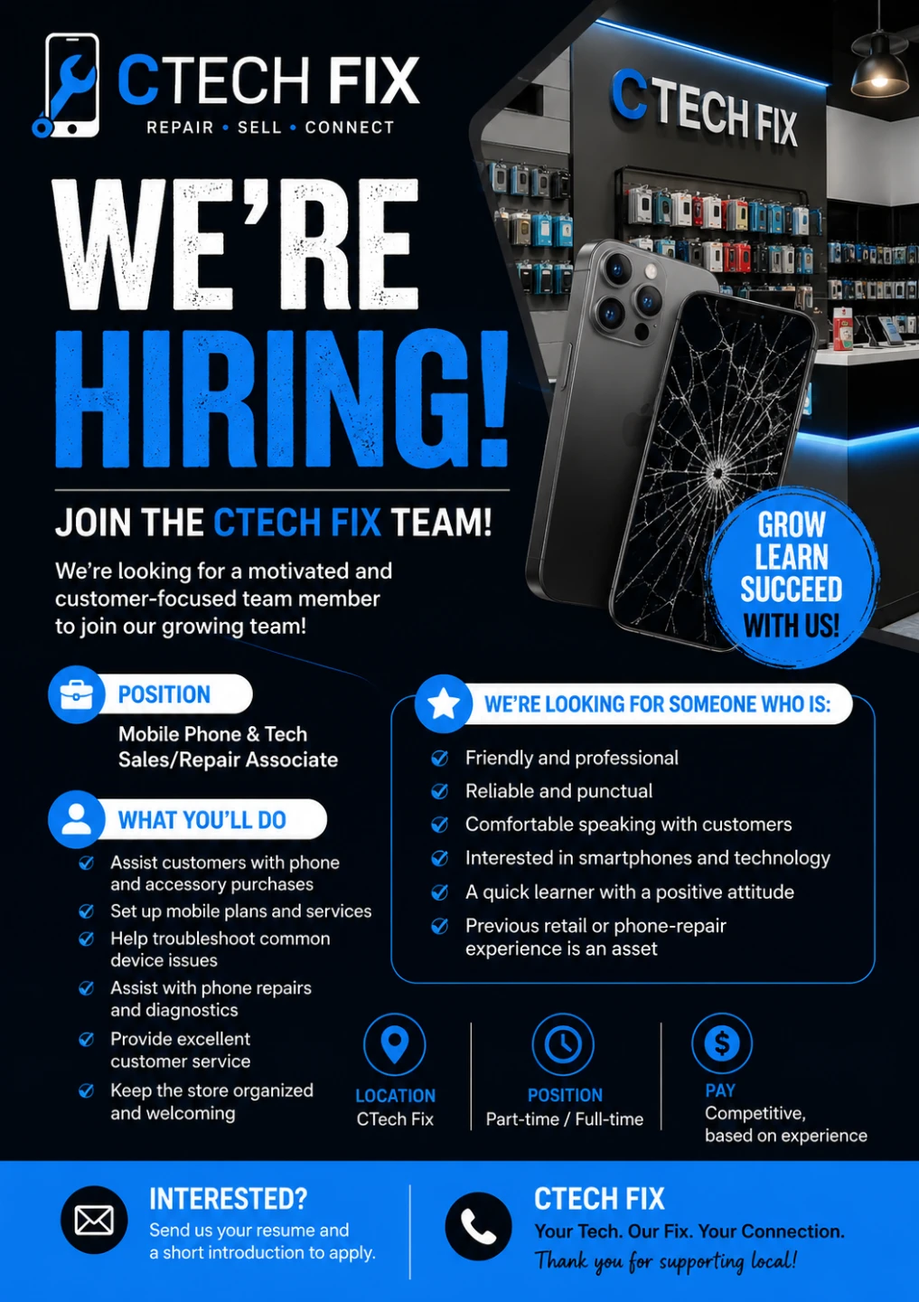 CTech Fix is Hiring Mobile Phone & Tech Sales/Repair Associates