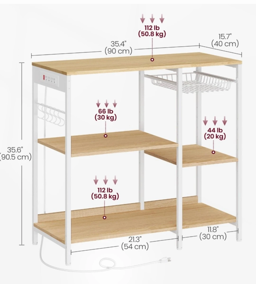 Kitchen Baker's Rack with Power Outlet - photo 2