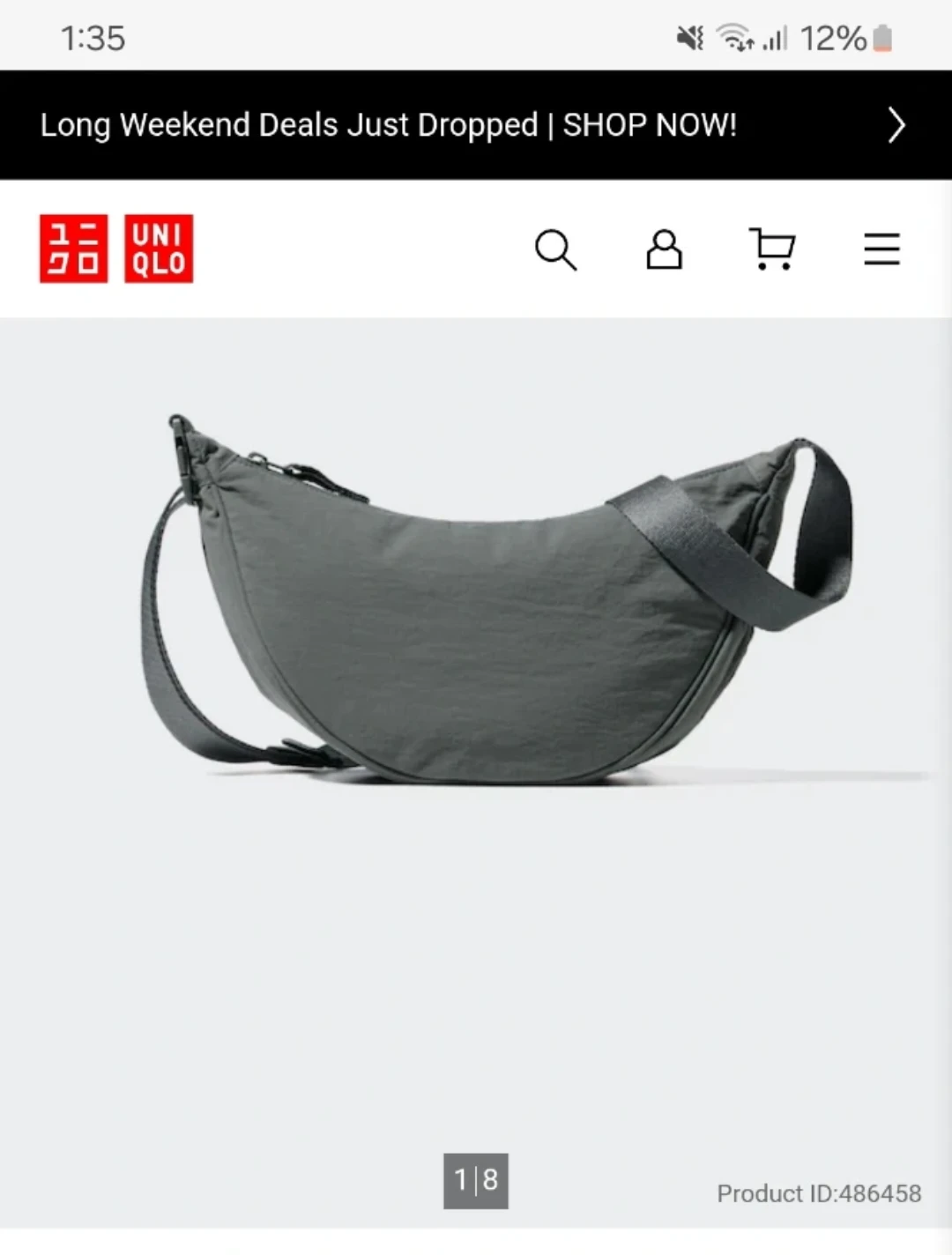 UNIQLO Round Mini Shoulder Bag - Dark Gray