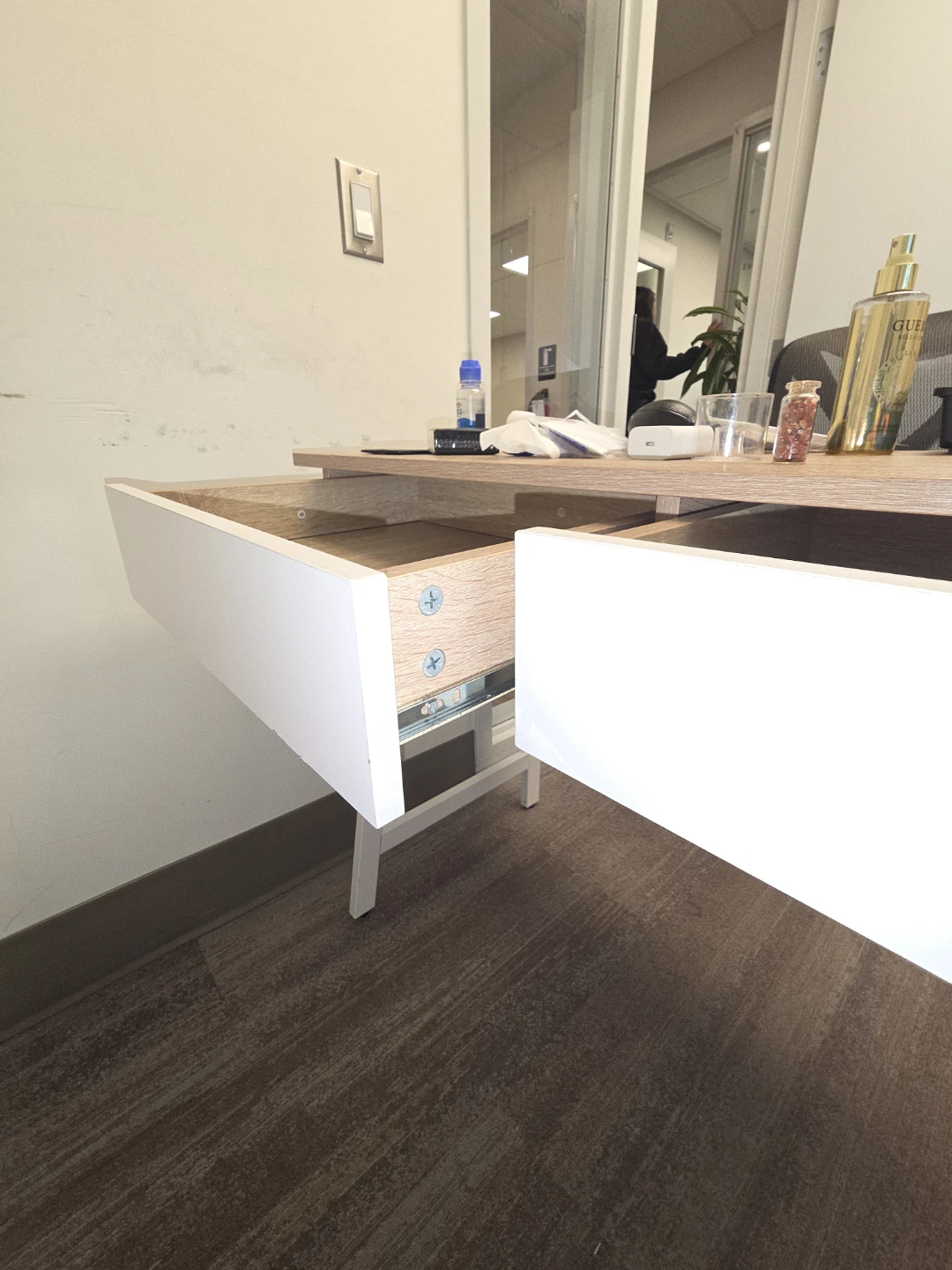 Wooden top desk with two drawers - photo 5