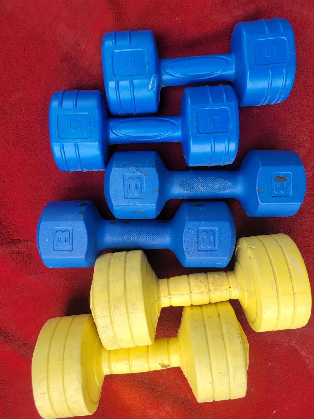 48LBSs. TOTAL PLASTIC DUMBBELLS.