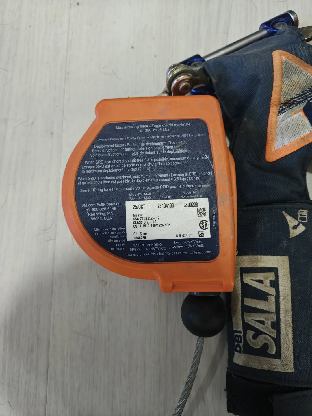 3M DBI-SALA Nano-Lok Edge Twin-Leg Self-Retracting Lifeline 8ft - photo 3