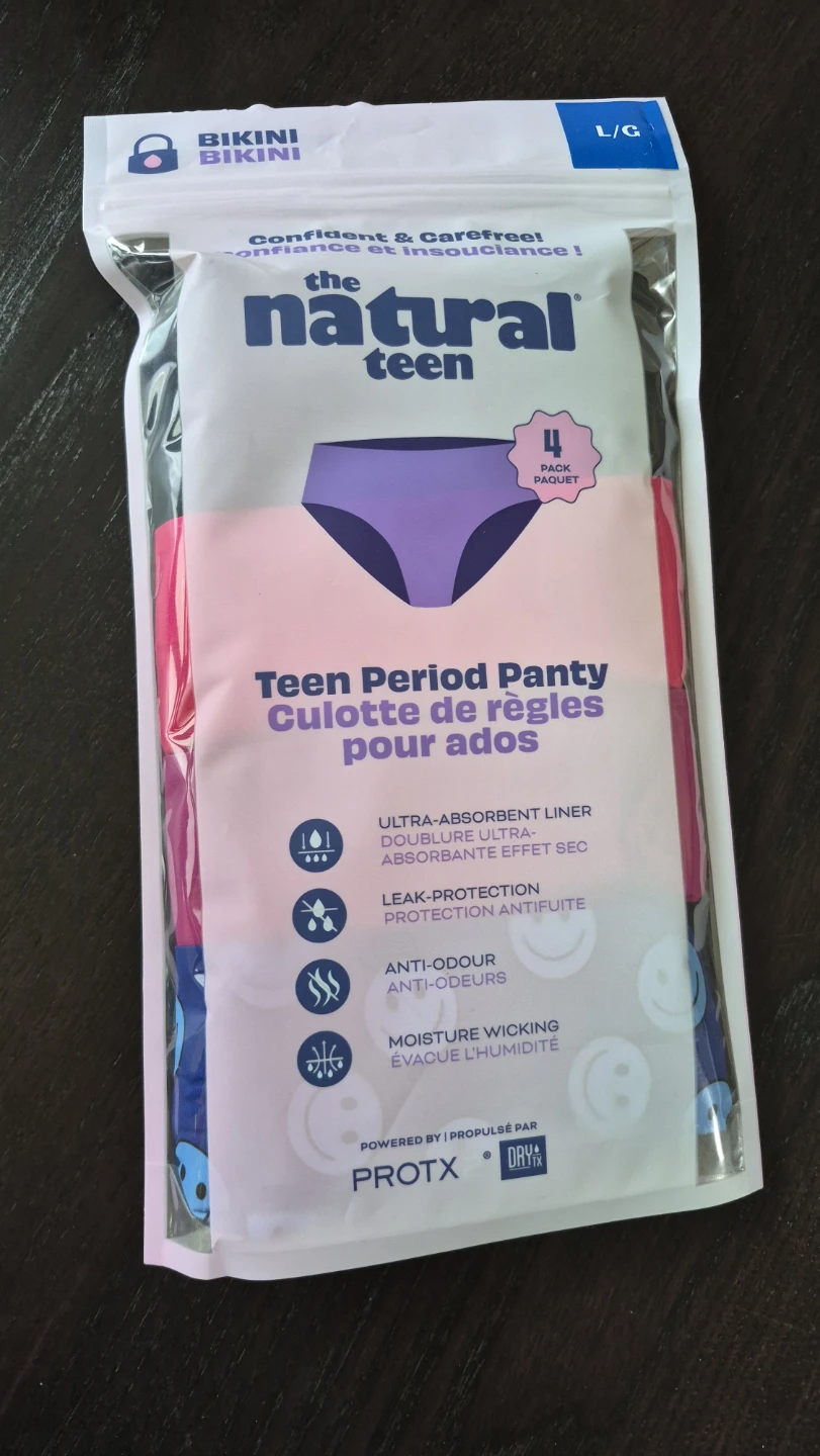New package of 4 the natural teen leak proof underwear, Lg - photo 2