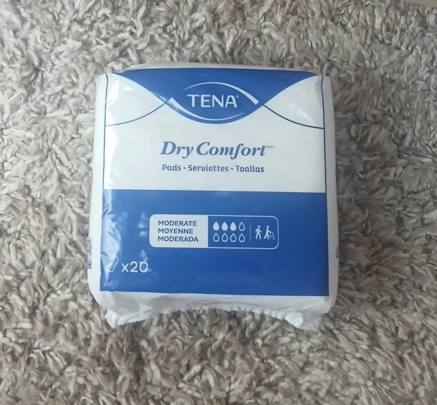 TENA Dry Comfort Pads - Moderate Absorbency - 20 Count
