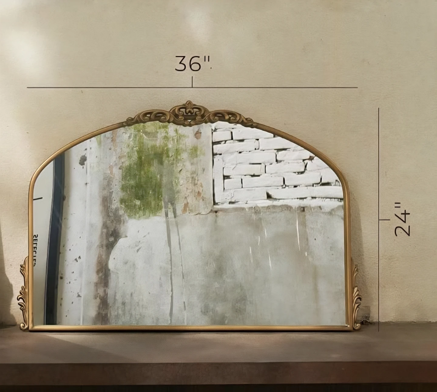 Vintage French Style Arch Mirror - 36" x 24" - photo 2