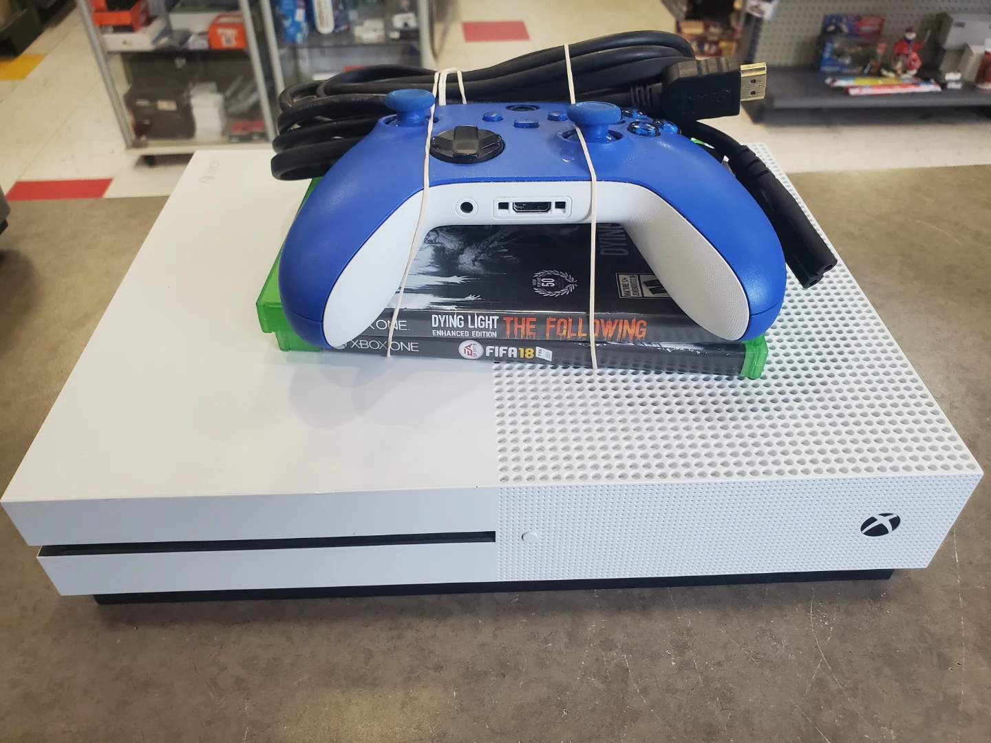 Microsoft Xbox One S console bundle with blue controller