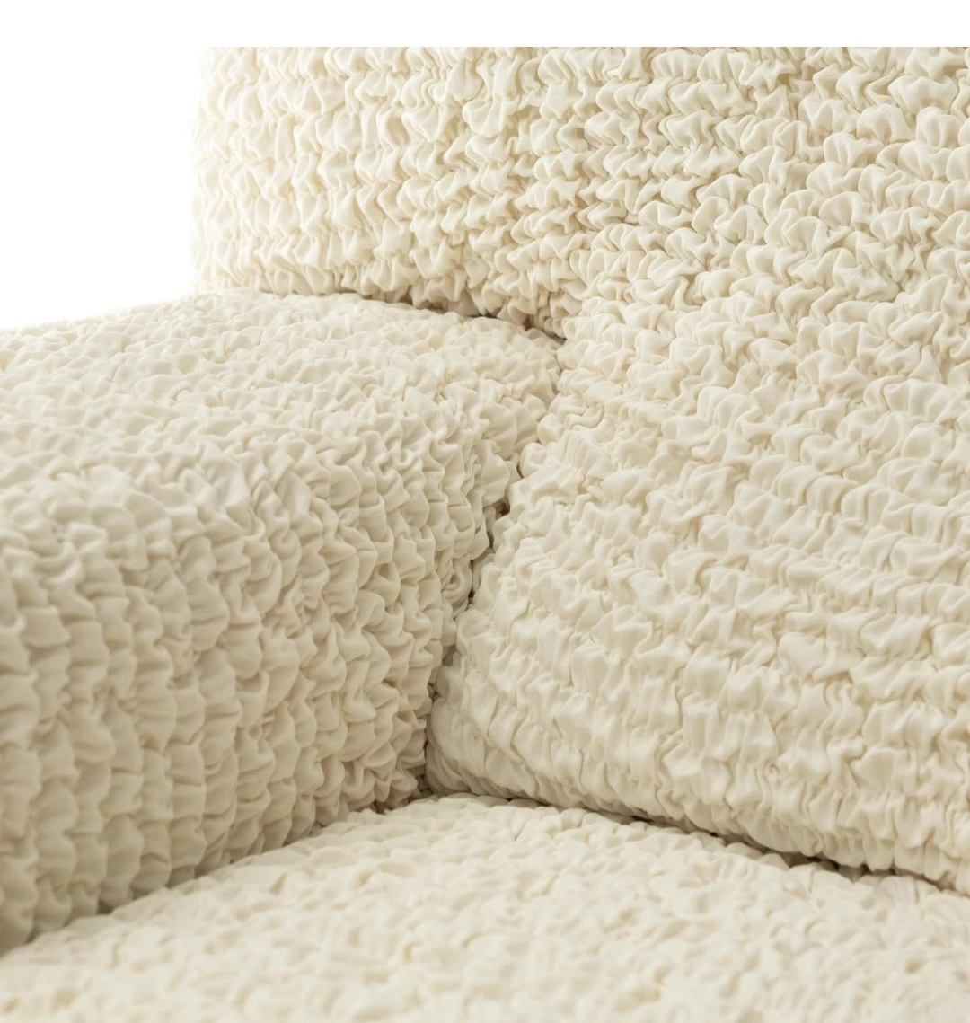 Cream Textured Ottoman Slipcover - photo 3