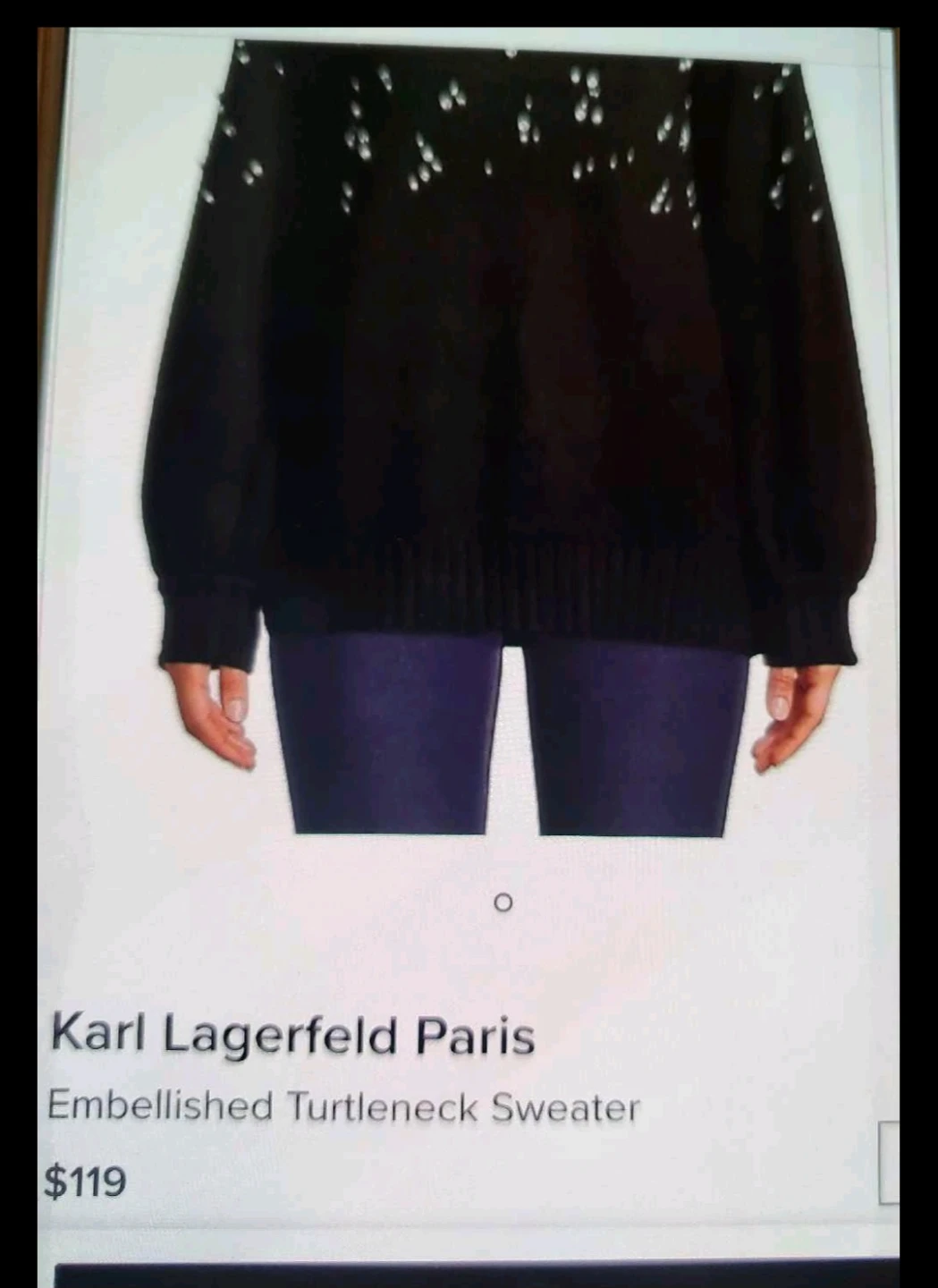Karl Lagerfeld Paris Embellished Turtleneck Sweater - photo 4