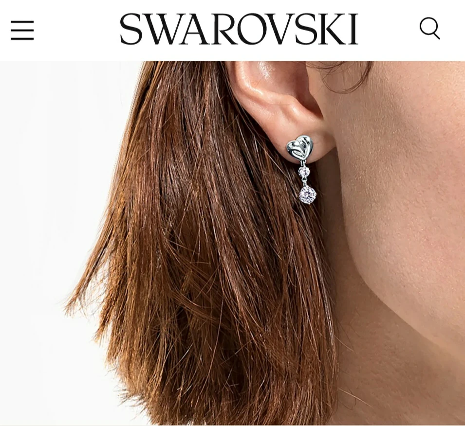 Swarovski Silver Tone Heart Drop Earrings - New in Box! - photo 4