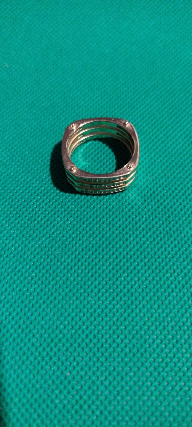 Gold-tone ring with rhinestones