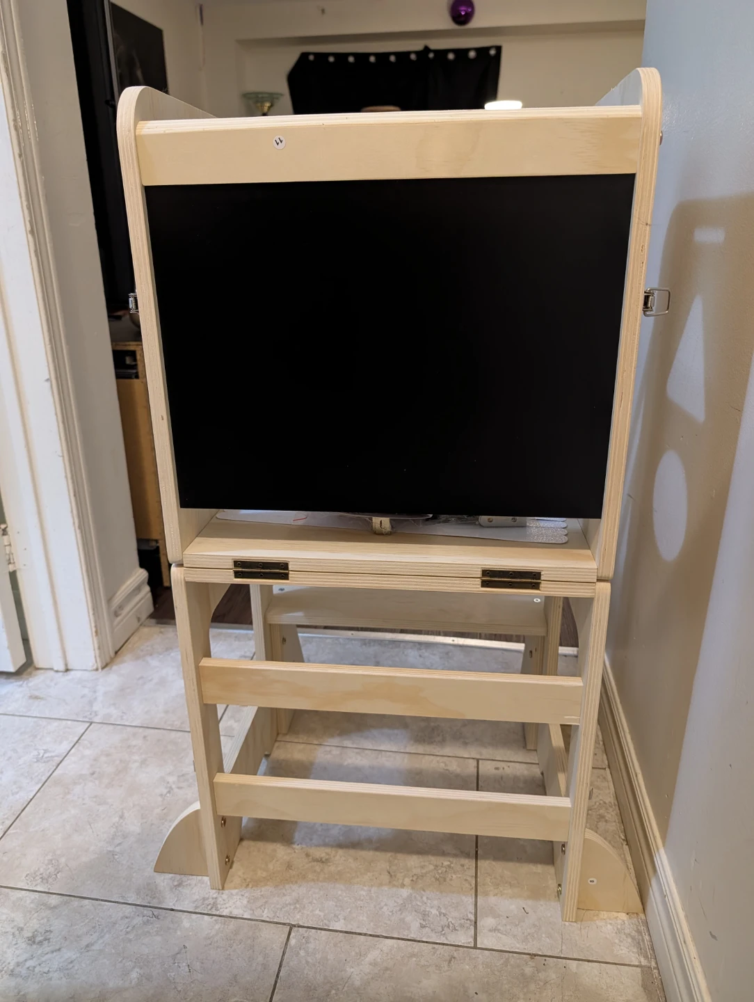 Wooden Kitchen Standing Tower with Chalkboard - photo 2