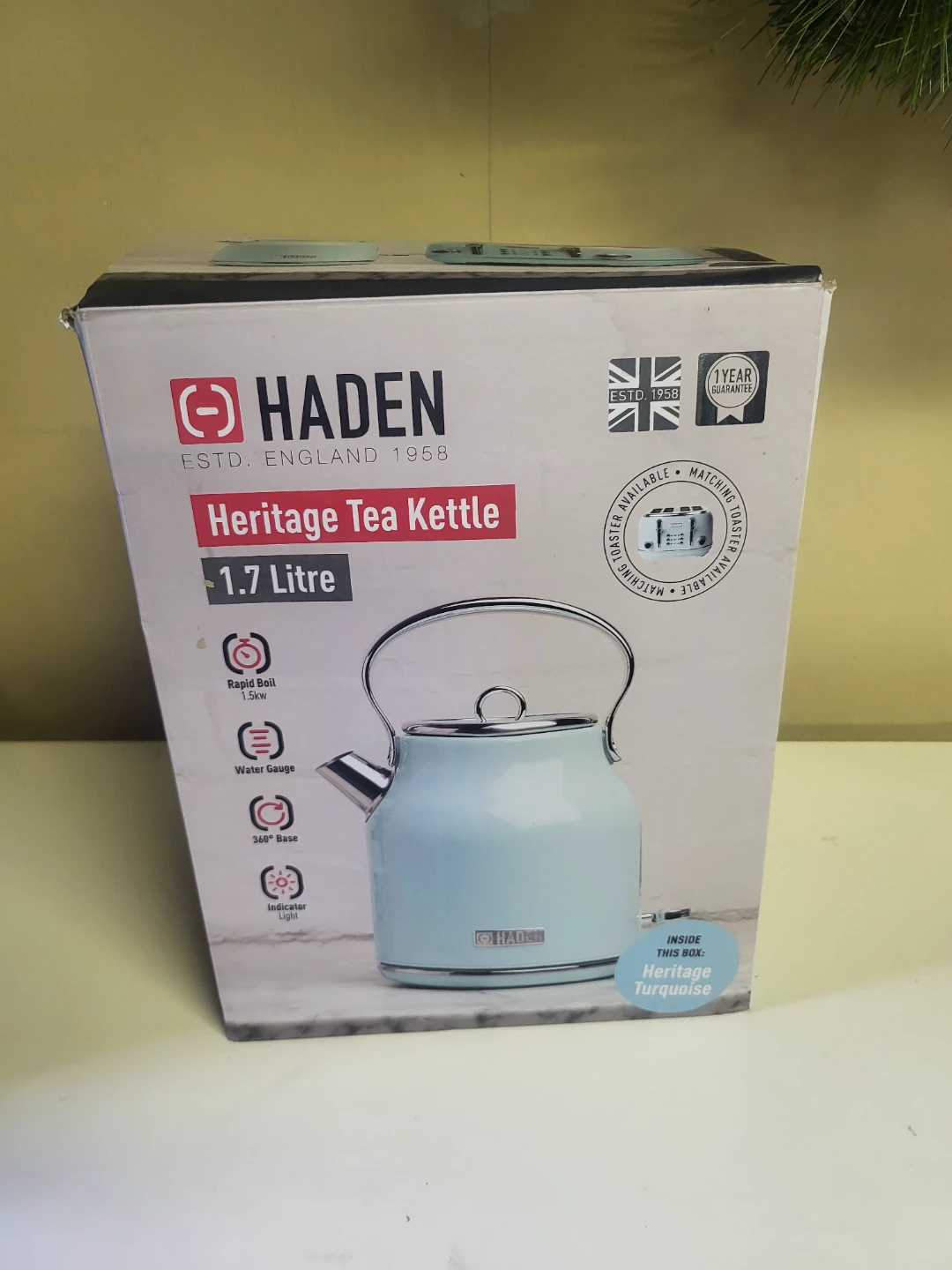 Haden Heritage Tea Kettle - 1.7 Litre - Heritage Blue Turquoise