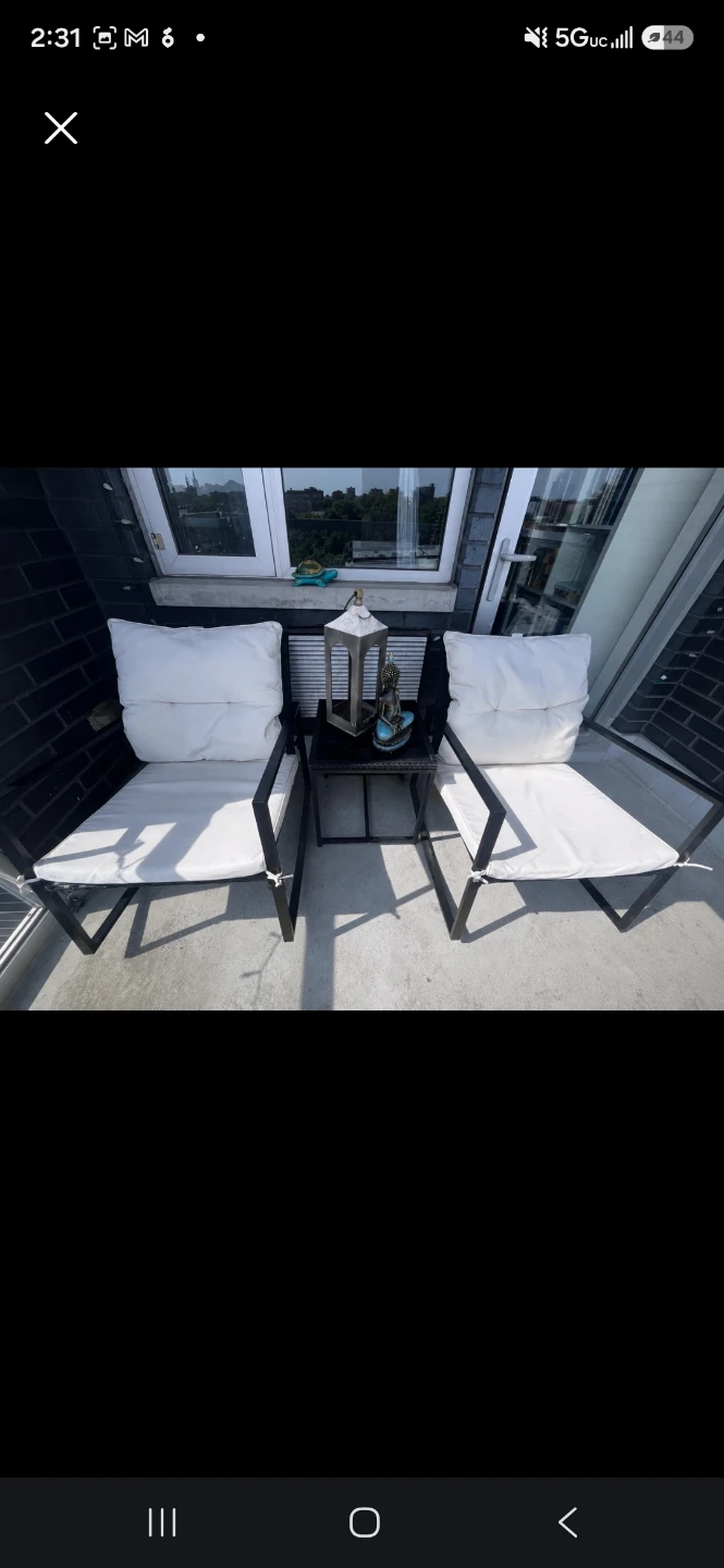 Balcony Chair Set with Side Table