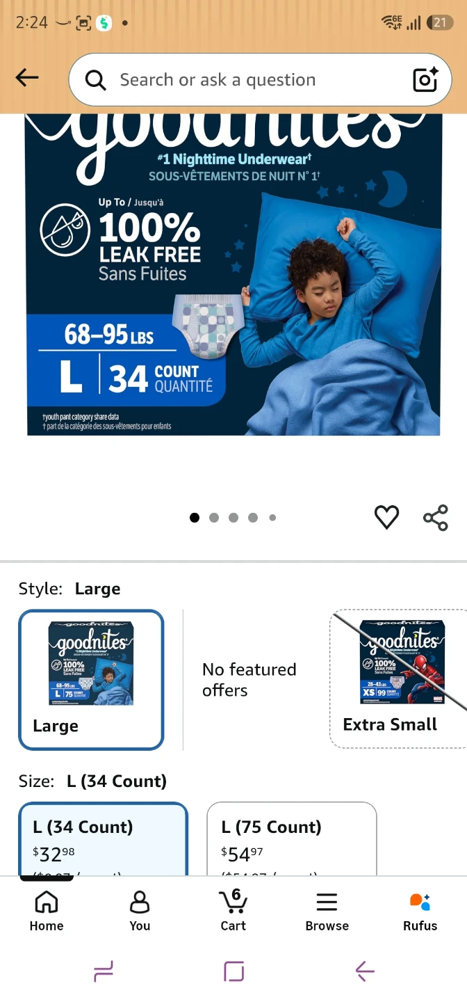 GoodNites Boys' Nighttime Underwear - Size L - photo 3
