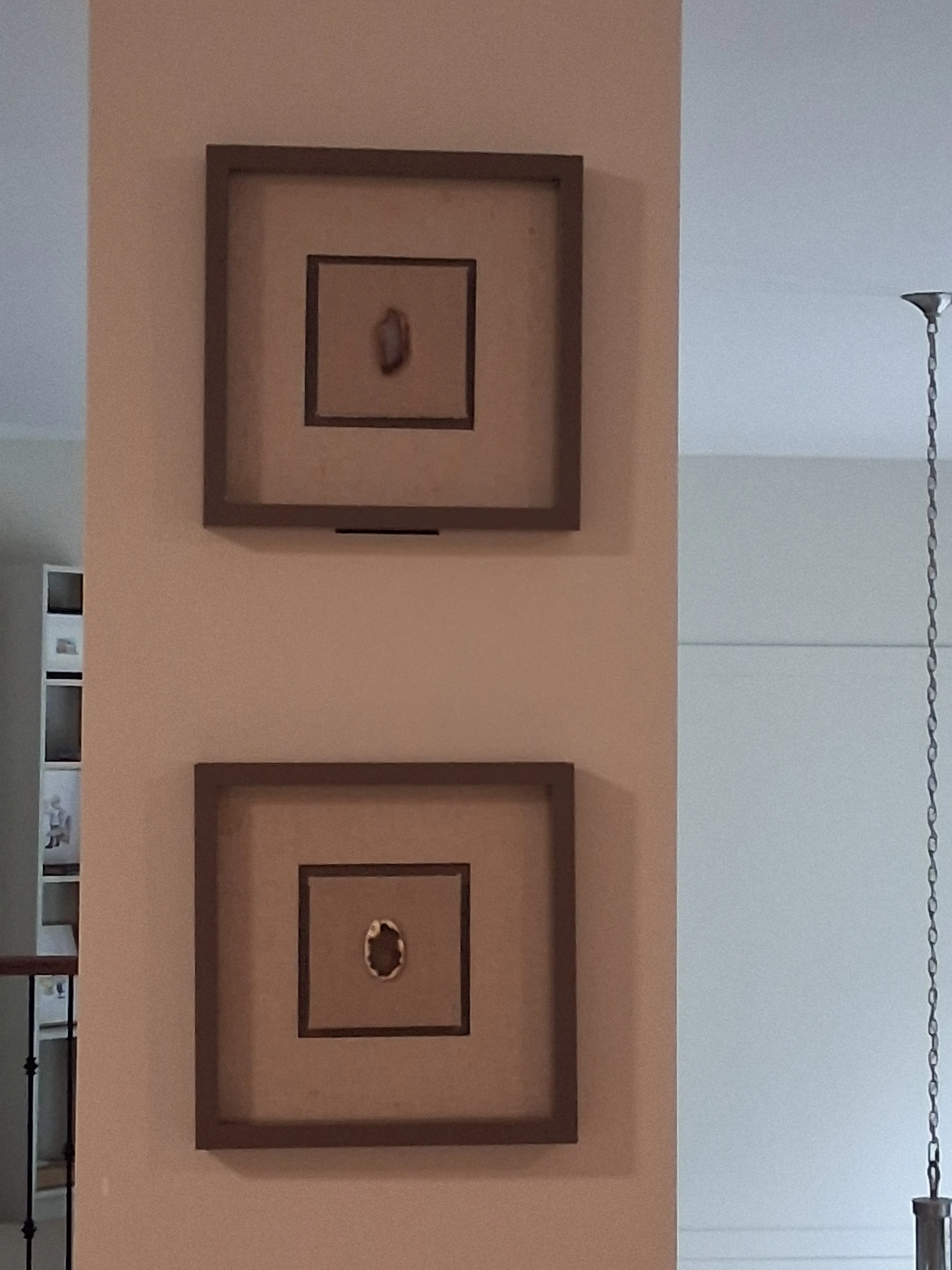 Set of Two Framed Agate Stone Wall Art