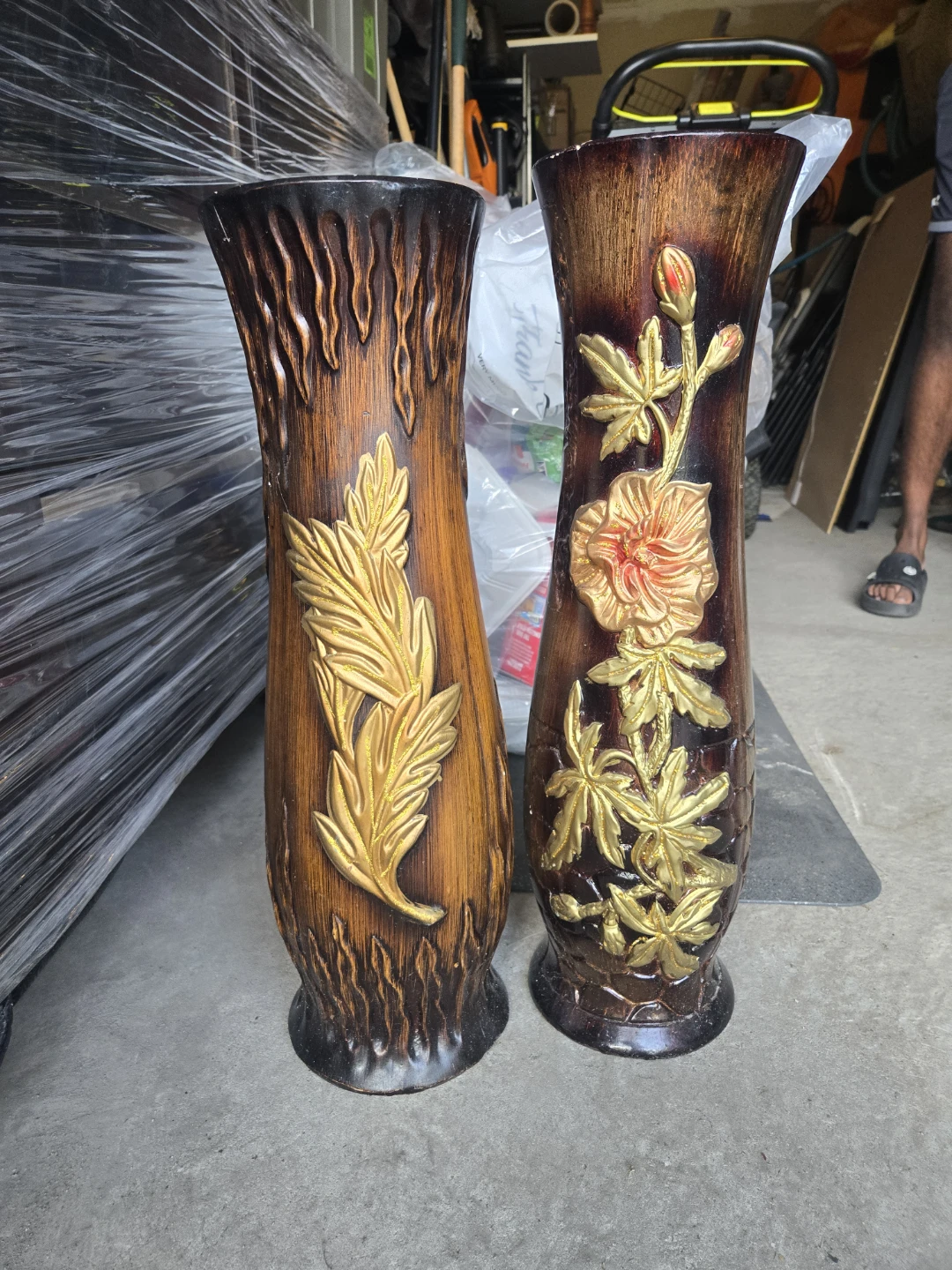 Pair of Elegant Vintage Floor Vases - Stunning Home Decor