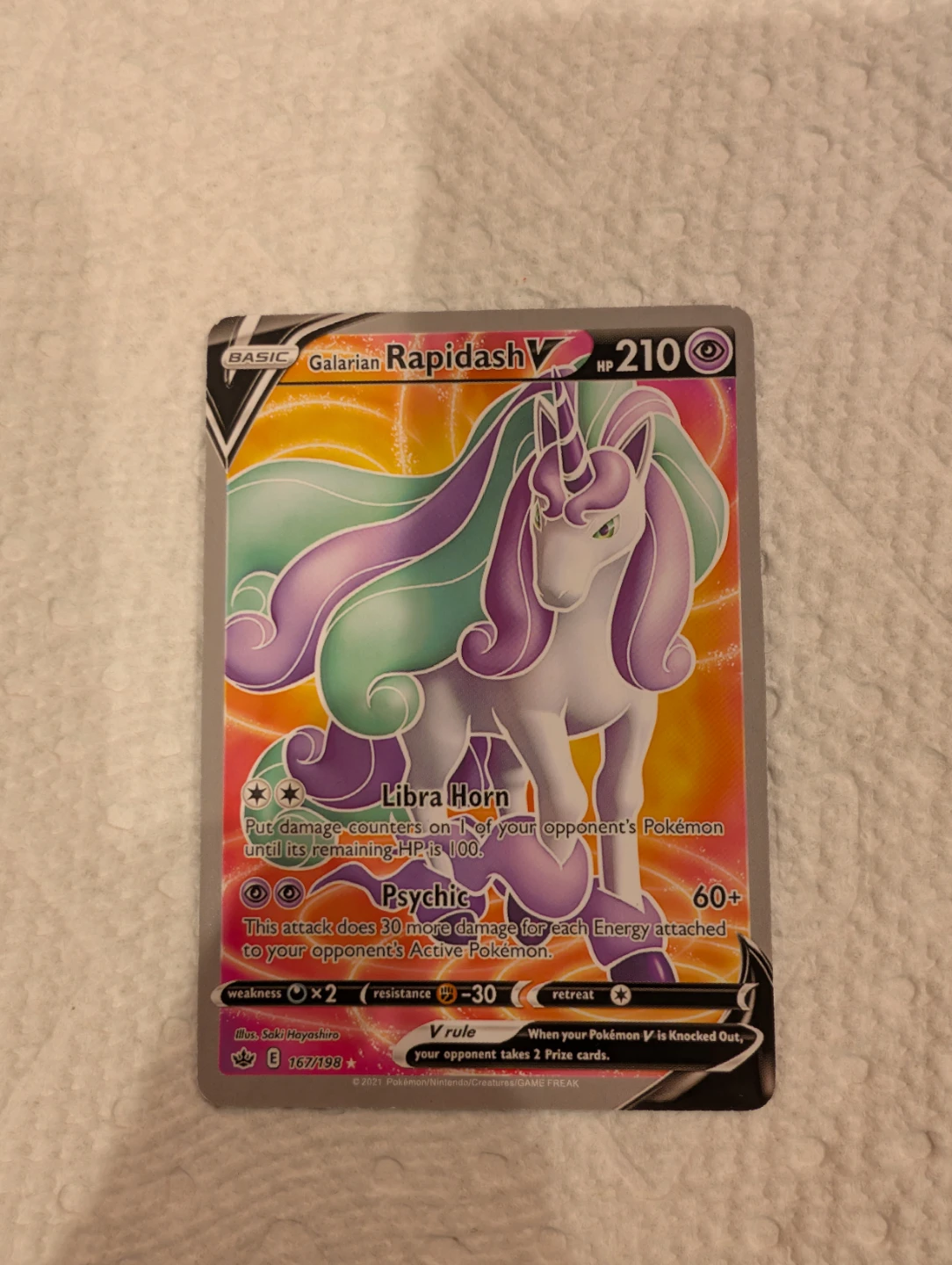 Pokemon Galarian Rapidash V TCG Card 167/198 / Ultra Rare - photo 4