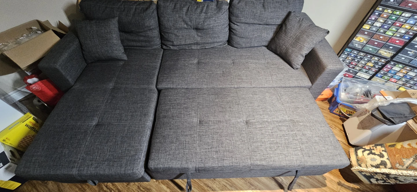 Dark grey sectional sofa bed