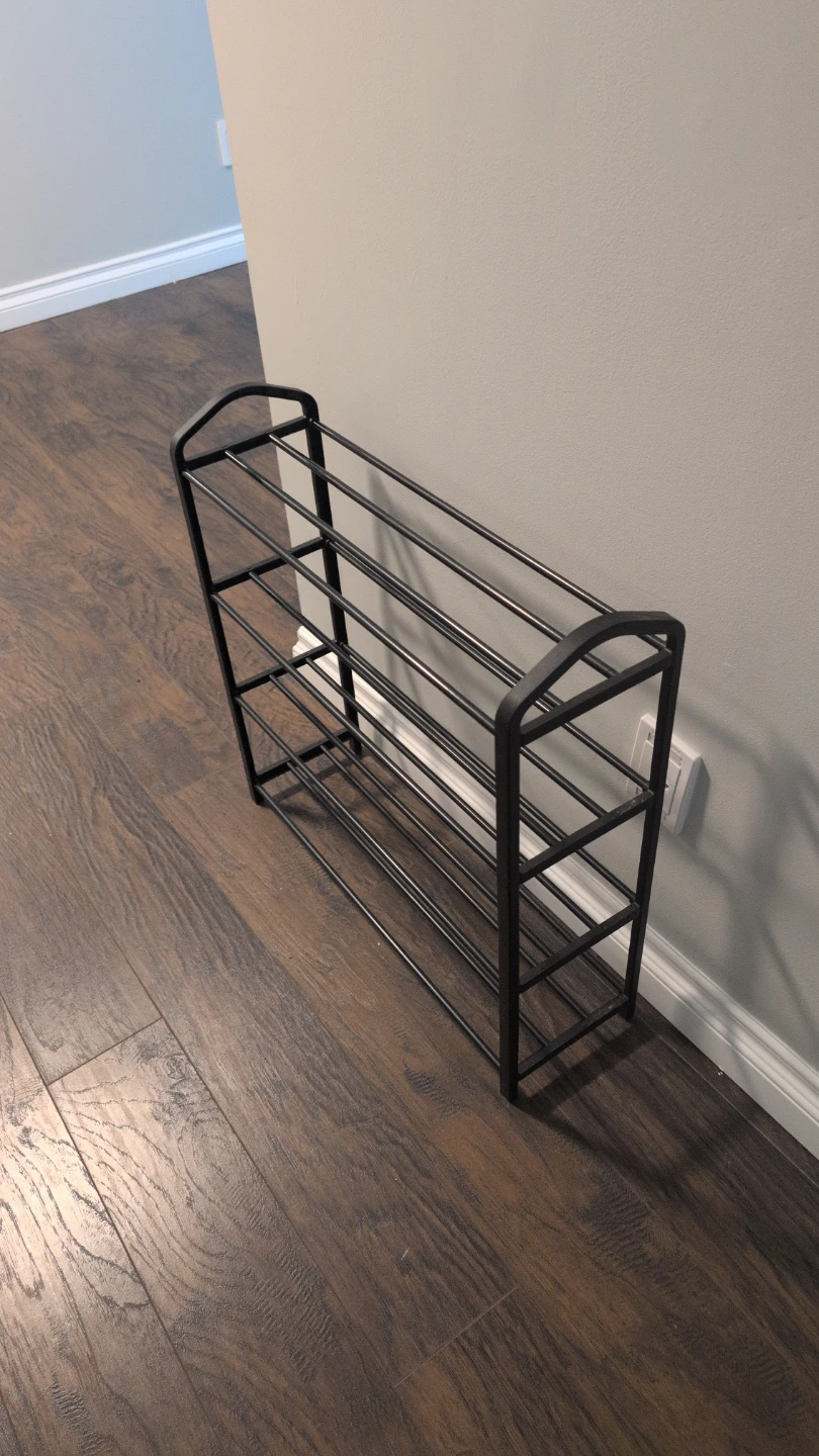 Black Metal 4-Tier Shoe Rack - photo 2