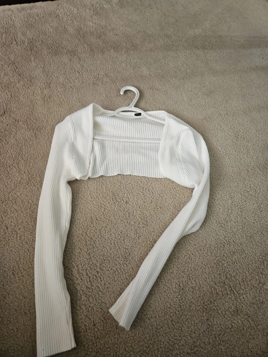 White Ribbed Bolero Shrug