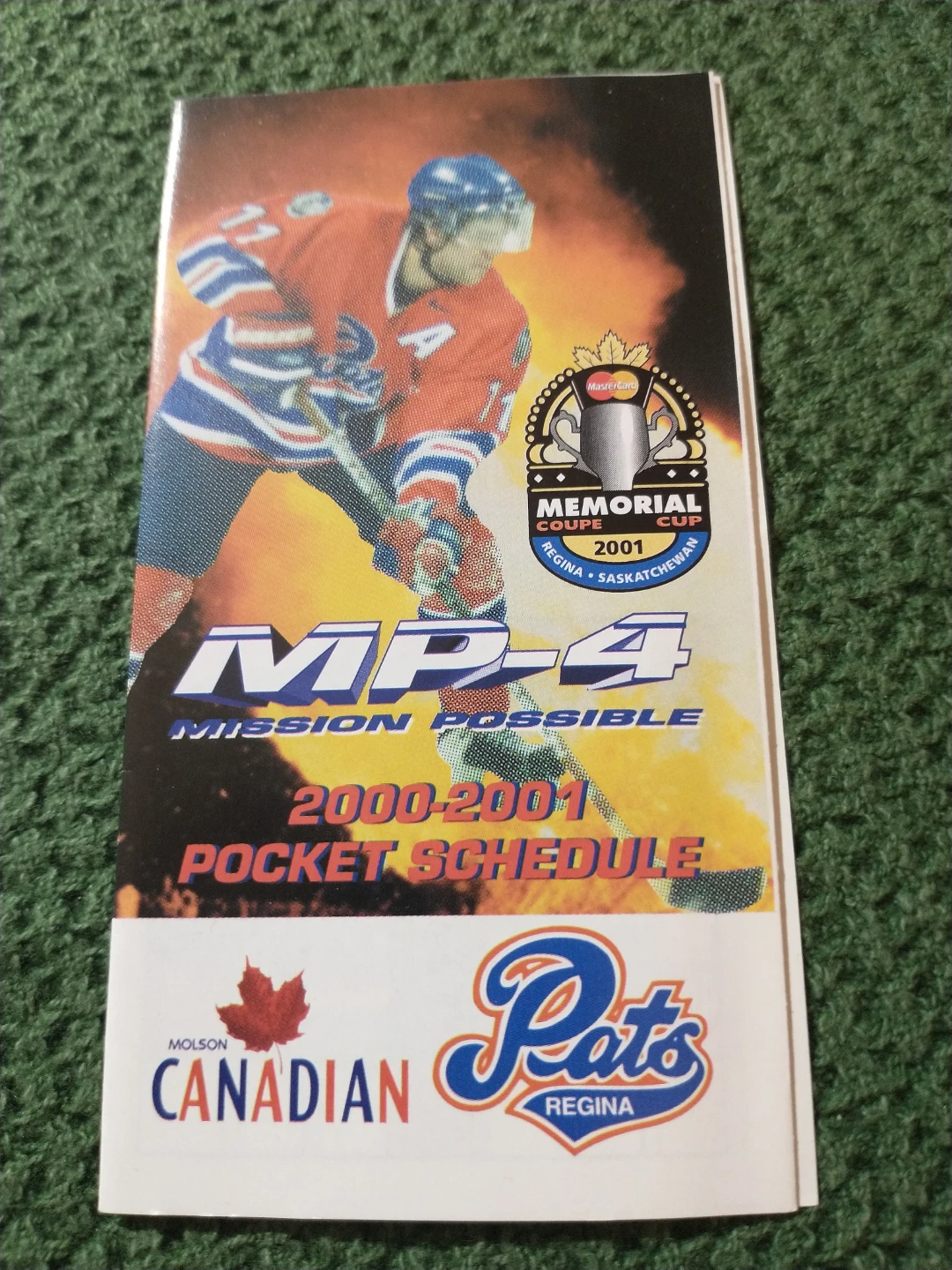 2000-2001 Regina Pats Pocket Schedule 2001 Memorial Cup