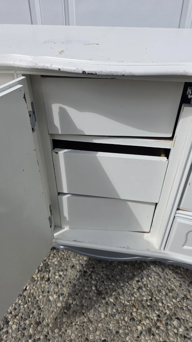 White Dresser with Cabinets and Drawers - photo 2