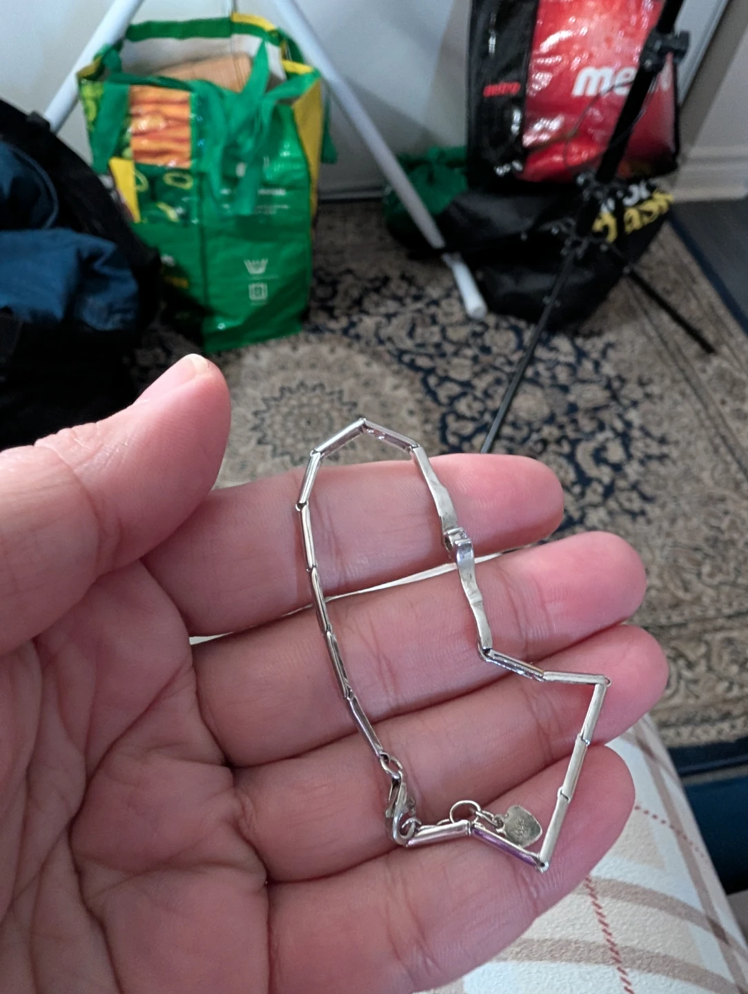 Silver Tone Geometric Bracelet