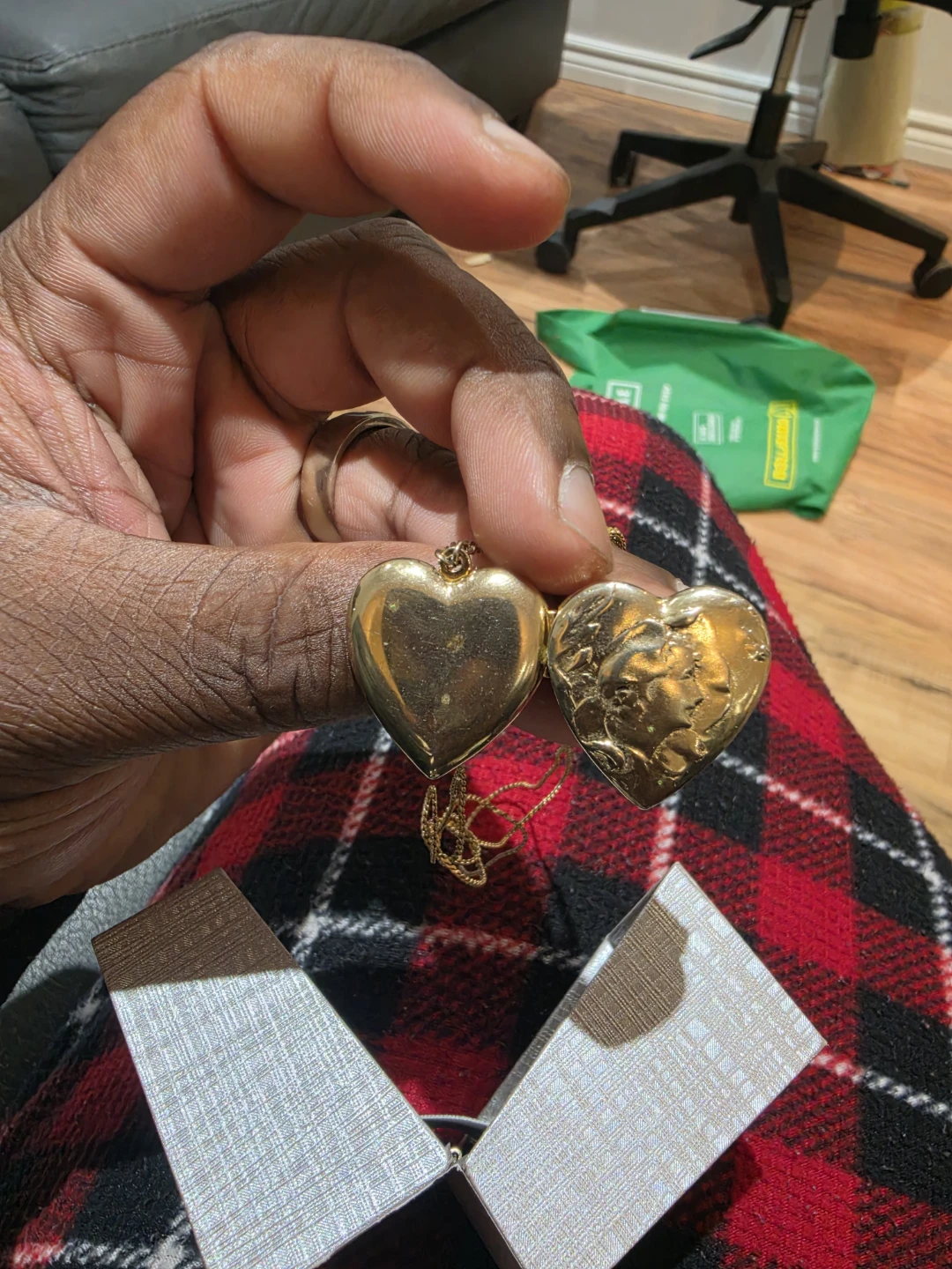 Gold Heart Locket Necklace 1978