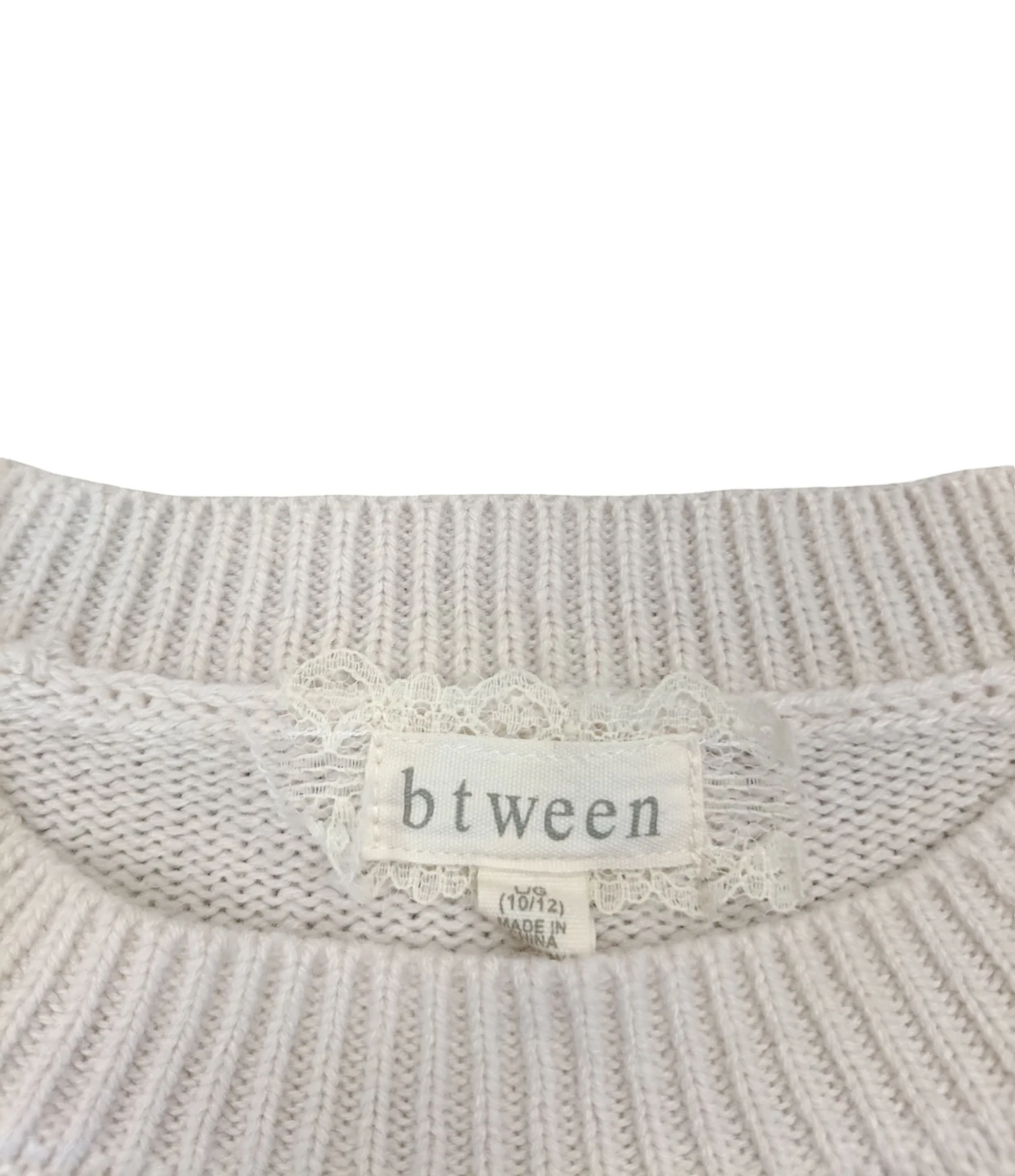 Btween Girls' Ivory Knit Sweater – Size L/G (10/12) - photo 3