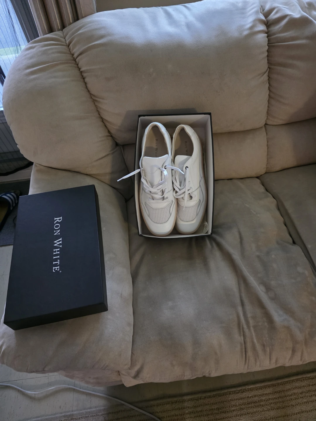 Ron White White Leather Sneakers