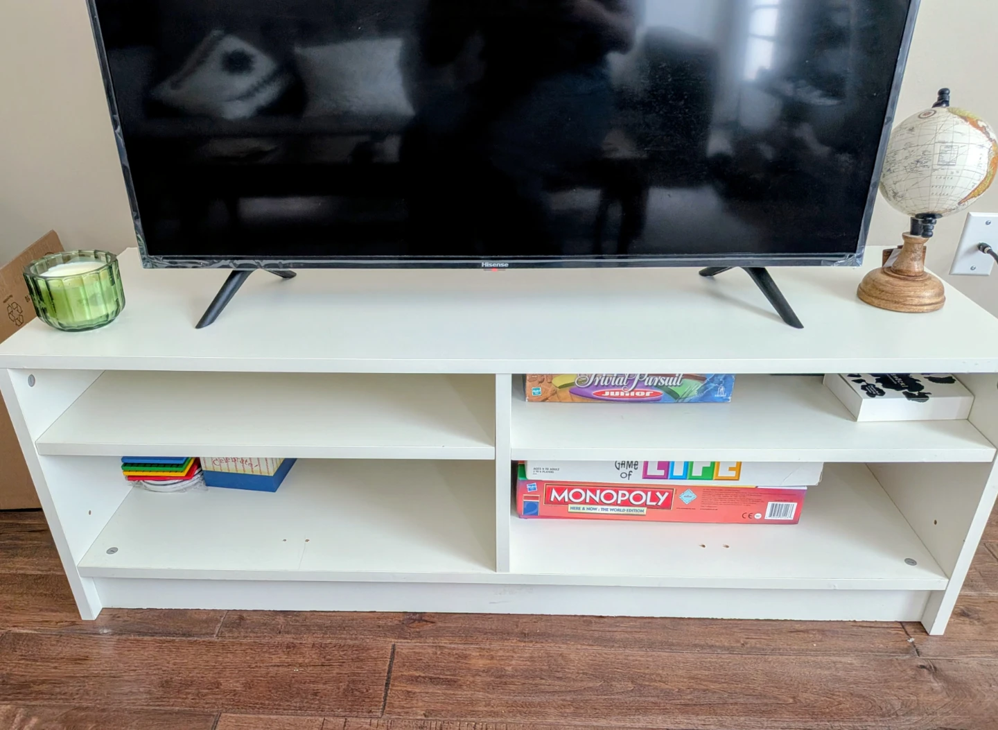 White TV Stand with Storage - photo 2